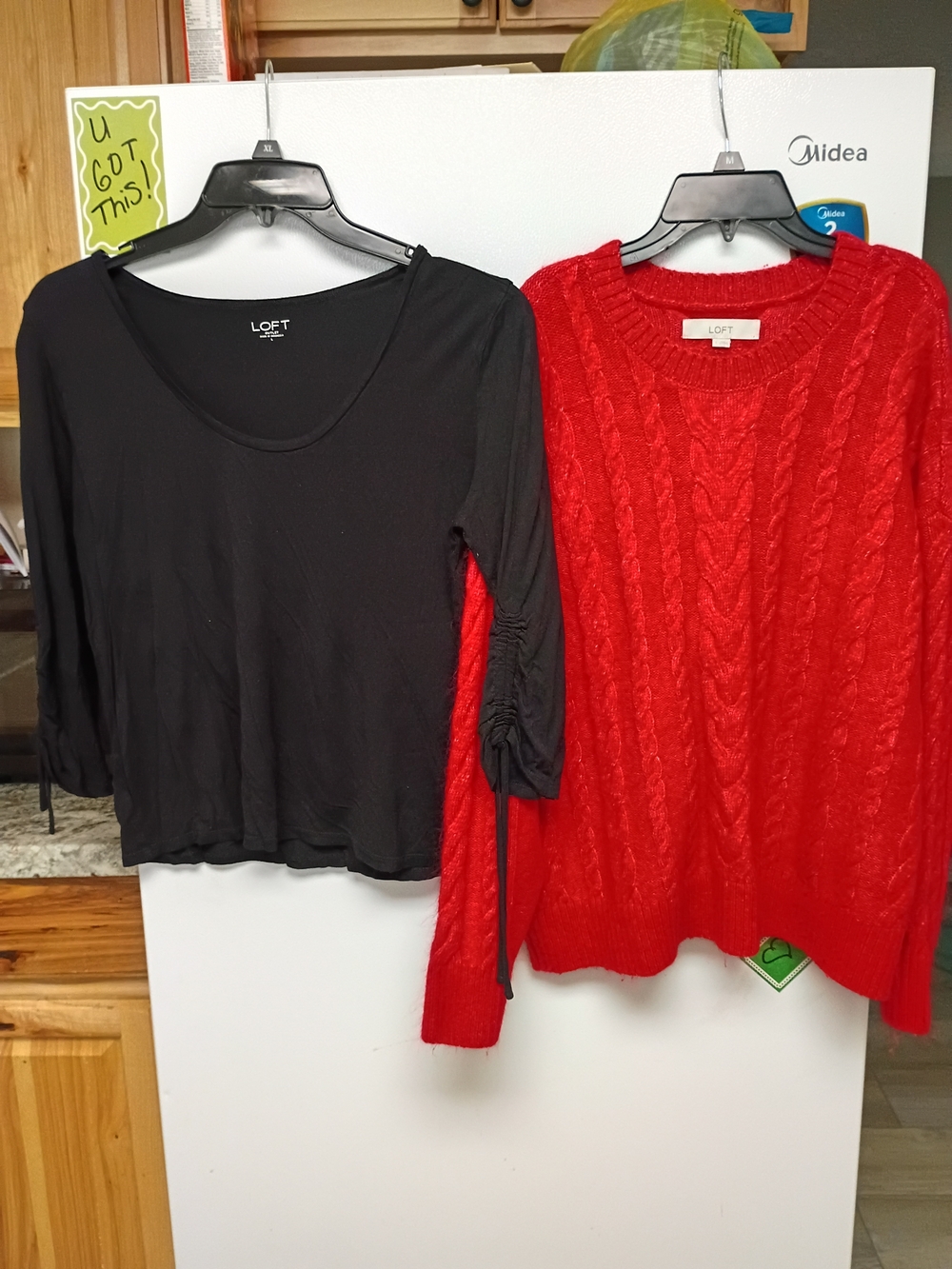 LOFT Black Scoop Neck Tee